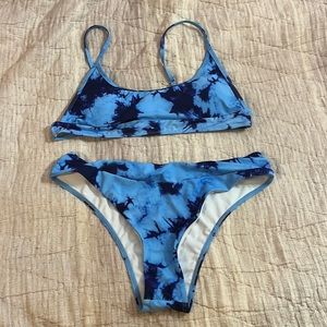 blue tie dye bikini set size XL